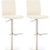 2er Set Barhocker Cadiz Kunstleder edelstahl creme von CLP