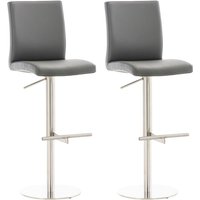 2er Set Barhocker Cadiz Kunstlederbezug edelstahl grau 2er Set Barhocker Cadiz Kunstlederbezug edelstahl grau von CLP
