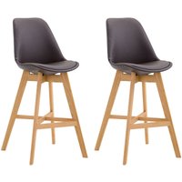 2er Set Barhocker Cannes Kunstleder braun natura von CLP