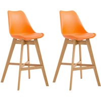 2er Set Barhocker Cannes Kunststoff orange natura von CLP
