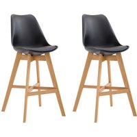 2er Set Barhocker Cannes Kunststoff schwarz natura von CLP