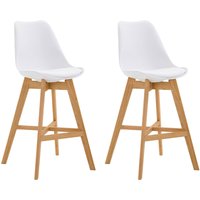 2er Set Barhocker Cannes Kunststoff weiß natura 2er Set Barhocker Cannes Kunststoff weiß natura von CLP