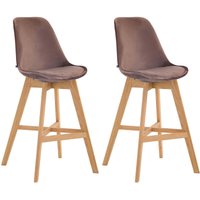 2er Set Barhocker Cannes Samt braun natura von CLP