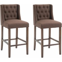 2er Set Barhocker Cassandra Stoff braun antik-dunkel 2er Set Barhocker Cassandra Stoff braun antik-dunkel von CLP