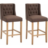 2er Set Barhocker Cassandra Stoff braun antik-hell 2er Set Barhocker Cassandra Stoff braun antik-hell von CLP