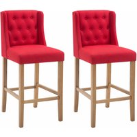 2er Set Barhocker Cassandra Stoff rot antik-hell 2er Set Barhocker Cassandra Stoff rot antik-hell von CLP