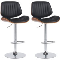 CLP - 2er Set Barhocker Clawson Kunstleder walnuss/schwarz chrom CLP - 2er Set Barhocker Clawson Kunstleder walnuss/schwarz chrom von CLP