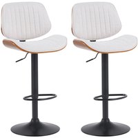 2er Set Barhocker Clawson Stoff walnuss/creme schwarz von CLP