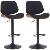 2er Set Barhocker Clawson Stoff walnuss/schwarz schwarz von CLP