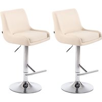 2er Set Barhocker Club Kunstleder creme chrom 2er Set Barhocker Club Kunstleder creme chrom von CLP