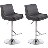 2er Set Barhocker Club Kunstleder grau chrom 2er Set Barhocker Club Kunstleder grau chrom von CLP