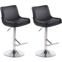2er Set Barhocker Club Kunstleder schwarz chrom 2er Set Barhocker Club Kunstleder schwarz chrom von CLP