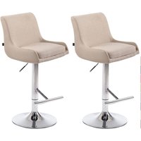 2er Set Barhocker Club Stoff creme chrom 2er Set Barhocker Club Stoff creme chrom von CLP