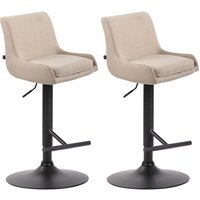 2er Set Barhocker Club Stoff creme schwarz 2er Set Barhocker Club Stoff creme schwarz von CLP