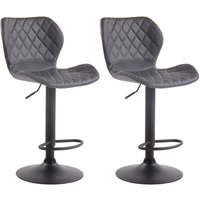 2er Set Barhocker Cork Kunstleder grau schwarz 2er Set Barhocker Cork Kunstleder grau schwarz von CLP