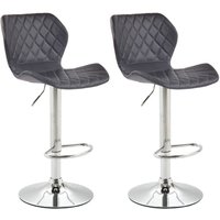2er Set Barhocker Cork Kunstleder schwarz chrom von CLP