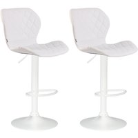 2er Set Barhocker Cork Kunstleder weiß weiß 2er Set Barhocker Cork Kunstleder weiß weiß von CLP