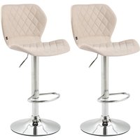 2er Set Barhocker Cork Stoff creme chrom von CLP