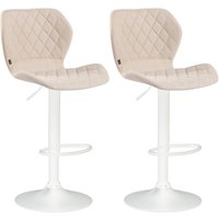 2er Set Barhocker Cork Stoff creme weiß 2er Set Barhocker Cork Stoff creme weiß von CLP