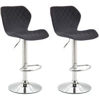 2er Set Barhocker Cork Stoff schwarz chrom 2er Set Barhocker Cork Stoff schwarz chrom von CLP