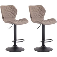 2er Set Barhocker Cork Stoff taupe schwarz 2er Set Barhocker Cork Stoff taupe schwarz von CLP