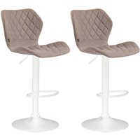2er Set Barhocker Cork Stoff taupe weiß von CLP