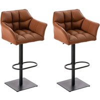 2er Set Barhocker Damaso Kunstleder hellbraun schwarz von CLP