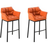 2er Set Barhocker Damaso Kunstleder mit Vierfußgestell orange schwarz 2er Set Barhocker Damaso Kunstleder mit Vierfußgestell orange schwarz von CLP
