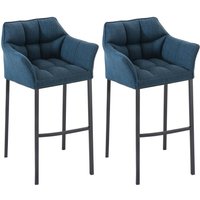 2er Set Barhocker Damaso Stoff mit 4-Fuß Gestell blau schwarz 2er Set Barhocker Damaso Stoff mit 4-Fuß Gestell blau schwarz von CLP