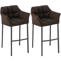 2er Set Barhocker Damaso Stoff mit 4-Fuß Gestell braun schwarz von CLP
