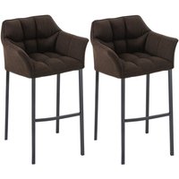 2er Set Barhocker Damaso Stoff mit 4-Fuß Gestell braun schwarz 2er Set Barhocker Damaso Stoff mit 4-Fuß Gestell braun schwarz von CLP