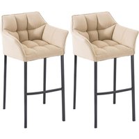 2er Set Barhocker Damaso Stoff mit 4-Fuß Gestell creme schwarz 2er Set Barhocker Damaso Stoff mit 4-Fuß Gestell creme schwarz von CLP