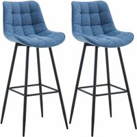2er Set Barhocker Dartford blau Stoff 2er Set Barhocker Dartford blau Stoff von CLP