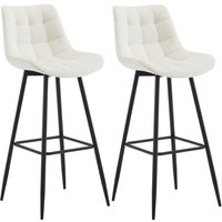 2er Set Barhocker Dartford creme Samt von CLP