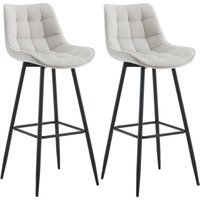 CLP - 2er Set Barhocker Dartford grau Samt CLP - 2er Set Barhocker Dartford grau Samt von CLP