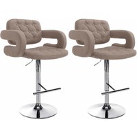 2er Set Barhocker Dublin Stoff taupe 2er Set Barhocker Dublin Stoff taupe von CLP