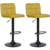 2er Set Barhocker Feni Samt gelb von CLP