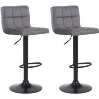 2er Set Barhocker Feni Samt grau 2er Set Barhocker Feni Samt grau von CLP