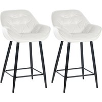 2er Set Barhocker Gibson Samt Sitzhöhe 76 cm cremeweiß 2er Set Barhocker Gibson Samt Sitzhöhe 76 cm cremeweiß von CLP