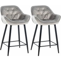 2er Set Barhocker Gibson Samt Sitzhöhe 76 cm grau 2er Set Barhocker Gibson Samt Sitzhöhe 76 cm grau von CLP