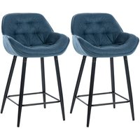 2er Set Barhocker Gibson blau Stoff 2er Set Barhocker Gibson blau Stoff von CLP