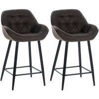 2er Set Barhocker Gibson braun Stoff von CLP