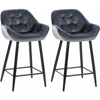 2er Set Barhocker Gibson dunkelgrau Samt 2er Set Barhocker Gibson dunkelgrau Samt von CLP