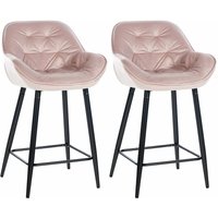2er Set Barhocker Gibson pink Samt 2er Set Barhocker Gibson pink Samt von CLP