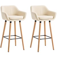 2er Set Barhocker Grant Kunstleder creme von CLP