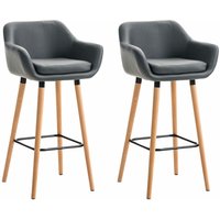 2er Set Barhocker Grant Kunstleder grau von CLP