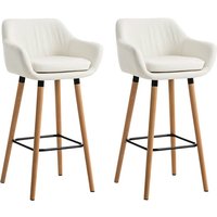 2er Set Barhocker Grant Kunstleder weiß von CLP