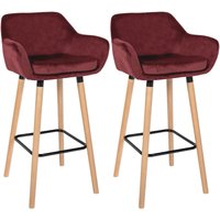 2er Set Barhocker Grant Samt rot 2er Set Barhocker Grant Samt rot von CLP