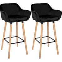 2er Set Barhocker Grant Samt schwarz 2er Set Barhocker Grant Samt schwarz von CLP