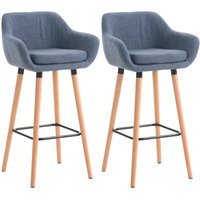 2er Set Barhocker Grant mit Stoffbezug blau 2er Set Barhocker Grant mit Stoffbezug blau von CLP